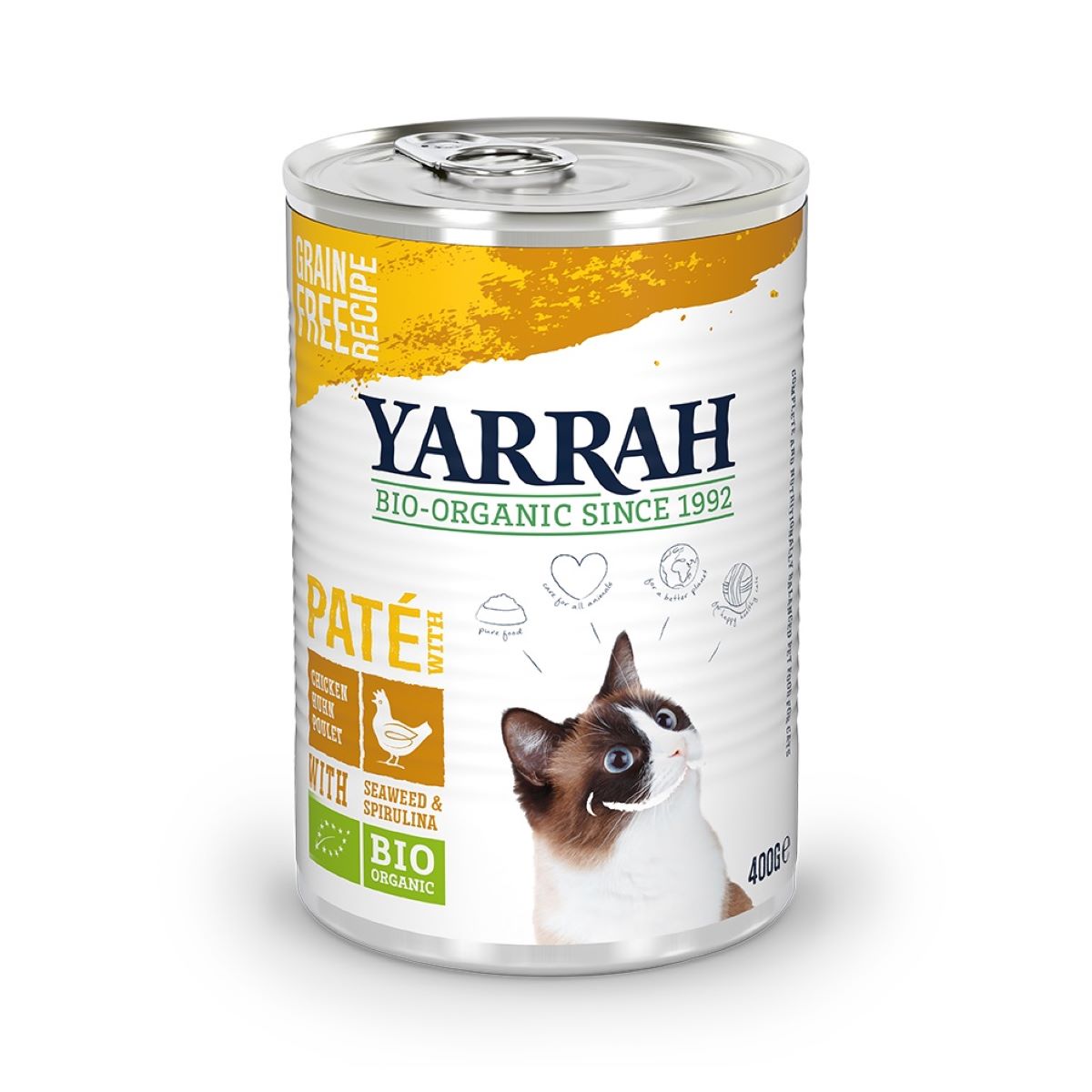 Yarrah - Pâtée pour chat boîte Poulet 400g