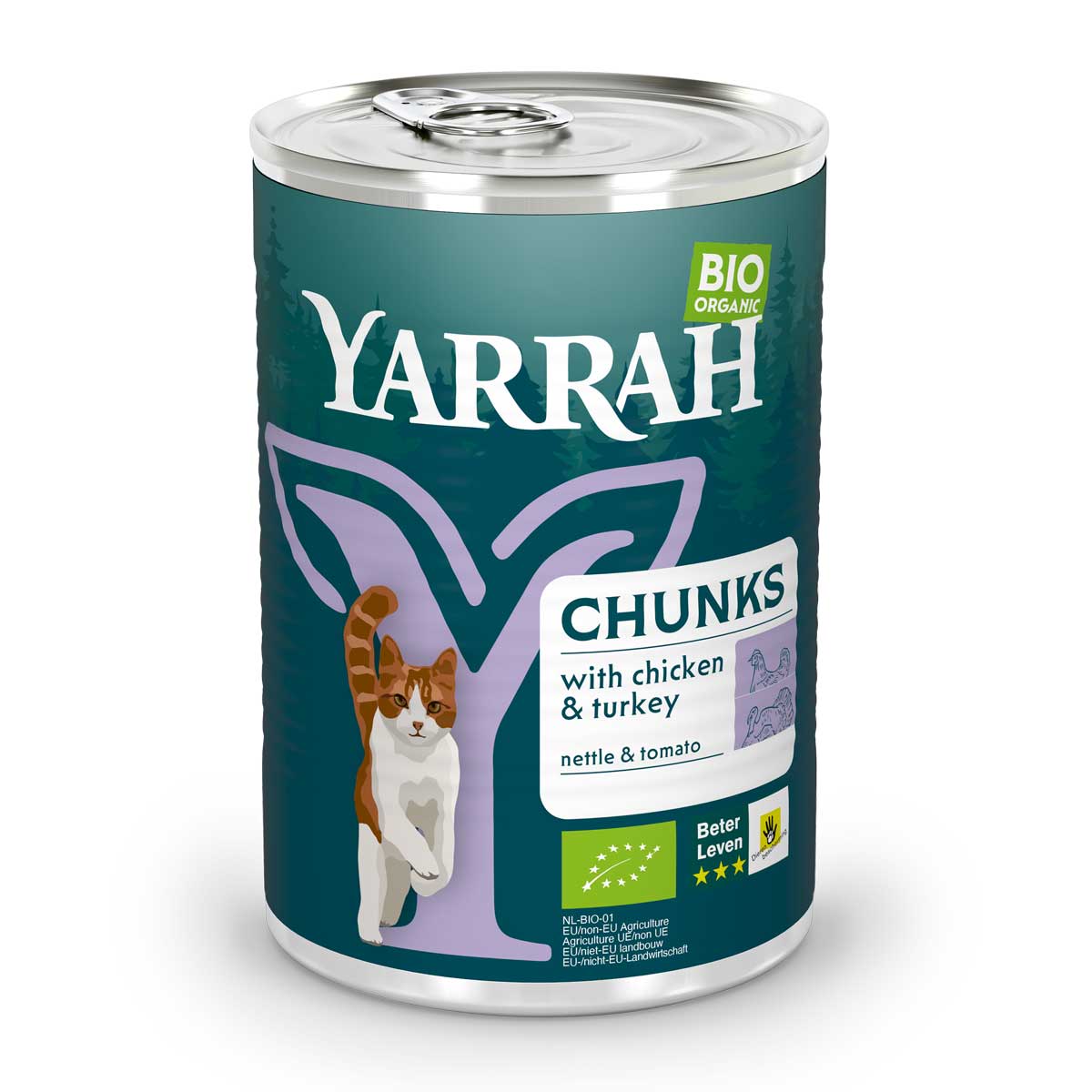 Yarrah - Bouchées pour chat boîte poulet et dinde 405g