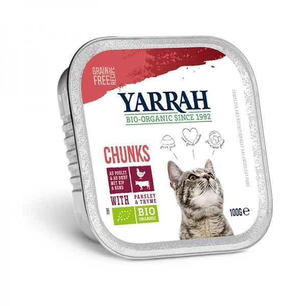 Yarrah - Bouchées de poulet et boeuf en sauce au persil, pour chats