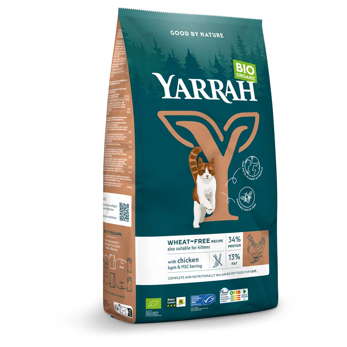 Yarrah - Croquettes chat/chaton sans céréales poulet 800g