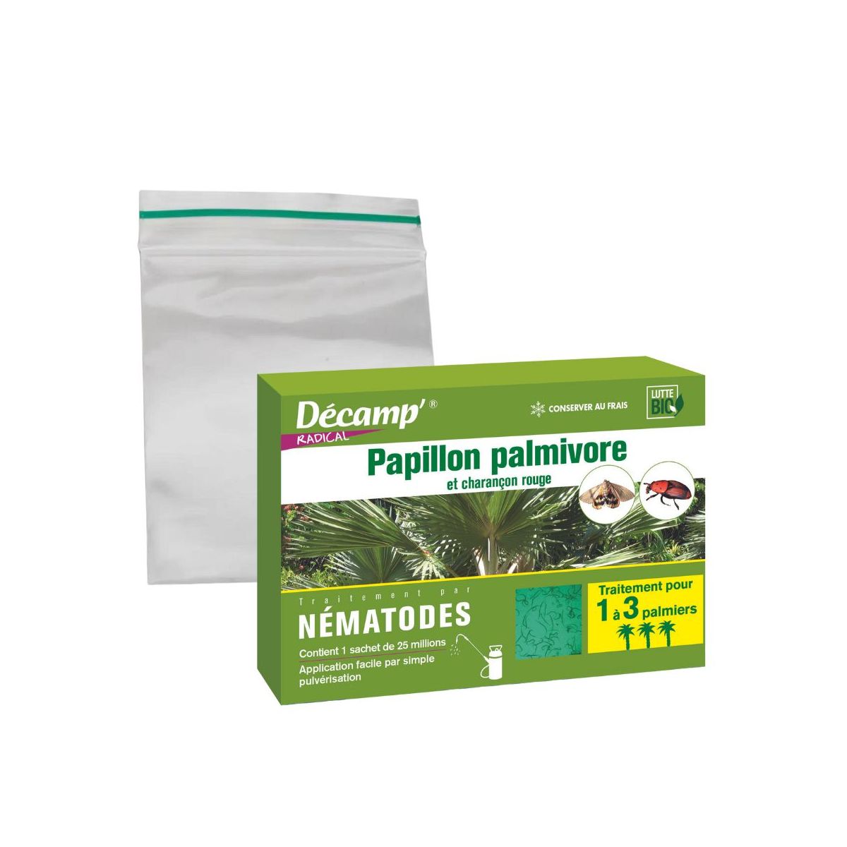 B- Green - pour 100m2 -Nématodes HB contre les vers blancs, larves d'othiorhynque. Protection