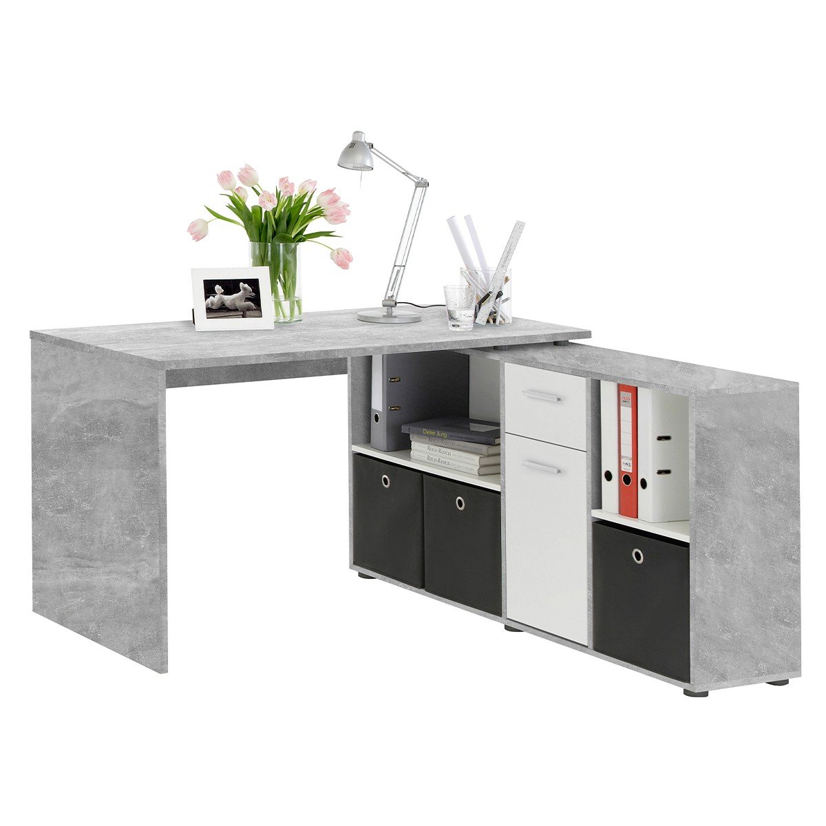 Bureau d'angle et caisson main image 0