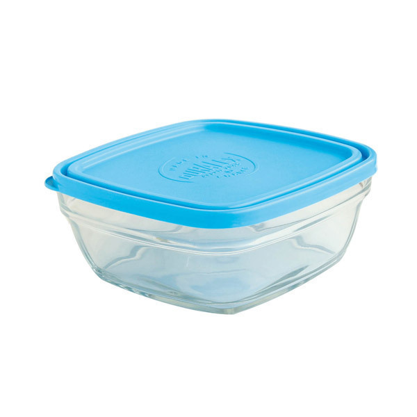 Couvercle Pliable Carré En Verre Et Silicone EarlyBird - Turquoise - Compatible Micro-ondes, Anti-Insectes Et Économique En Espace
