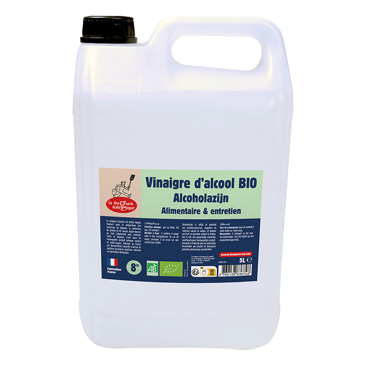 La Droguerie cologique Vinaigre d'alcool 8% 5L | Greenweez