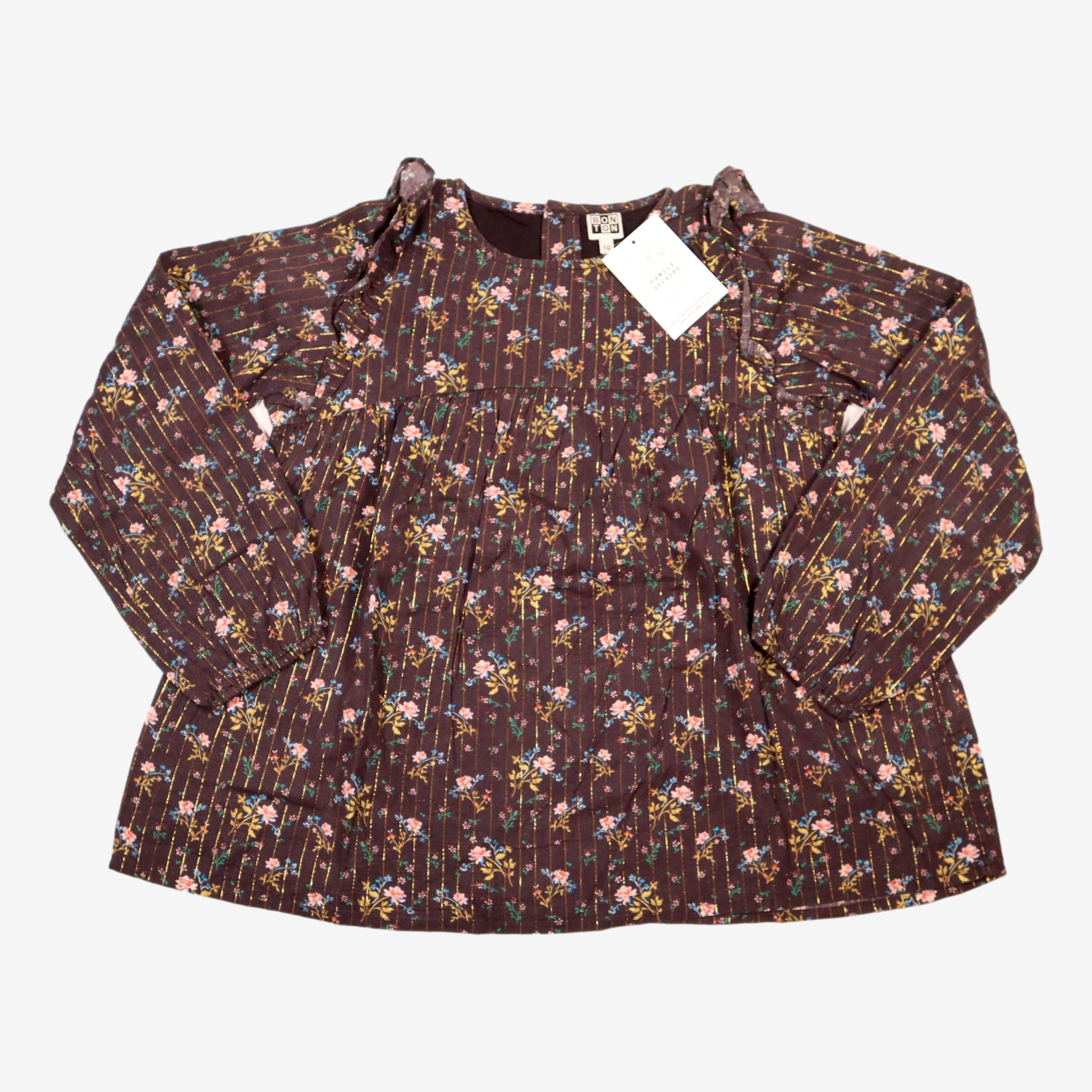 Haut fluide gris noir fleuri T 38/40 - Vêtements