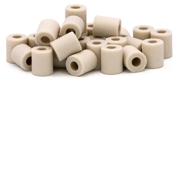 Lot De 4 Perles En Céramique Porcelaine 14mm - Rose Clair Irisé Corail - Neuf Fabriqué En France