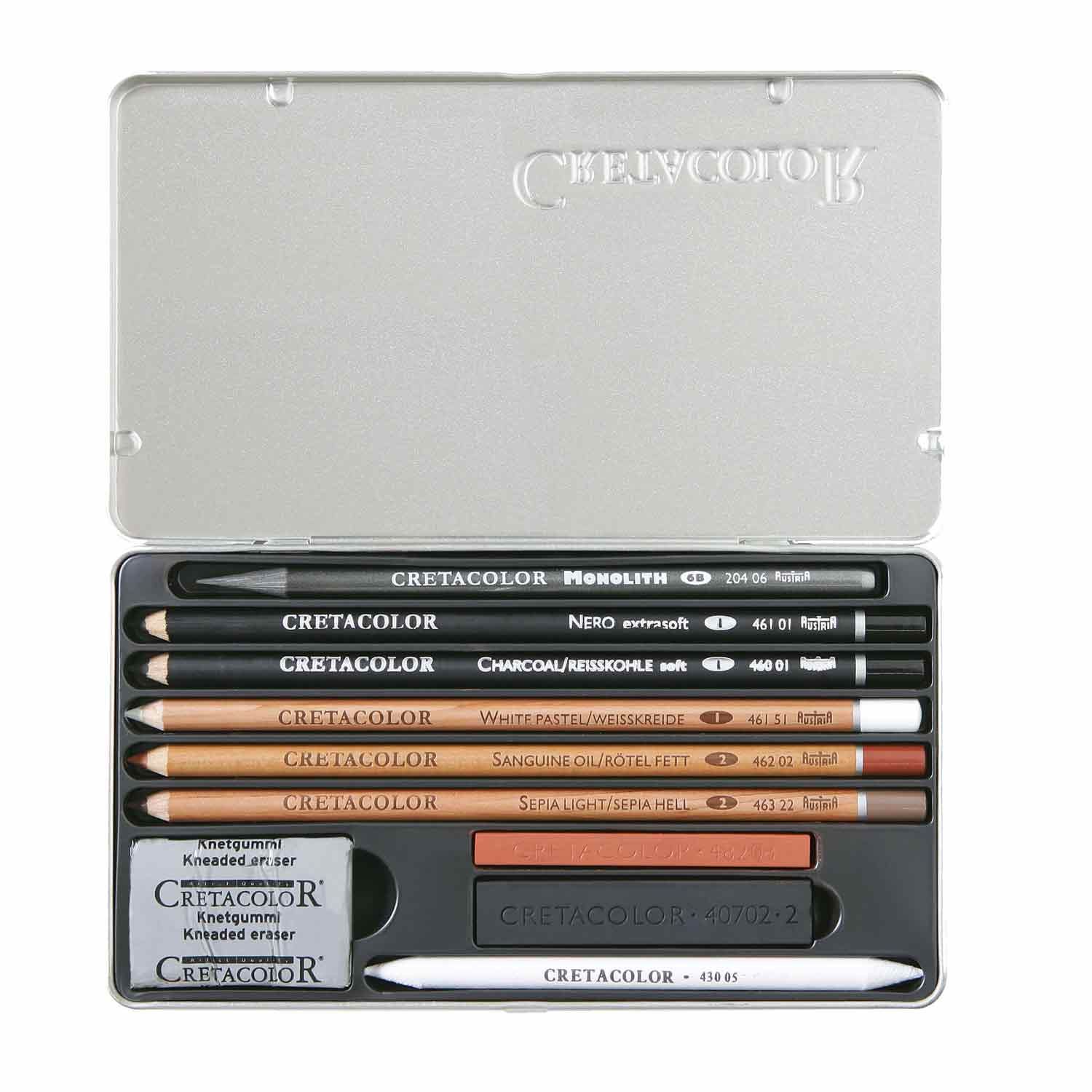 Coffret De Dessin Et Beaux-arts Cretacolor - Crayons Graphite Et Pastels - Neuf