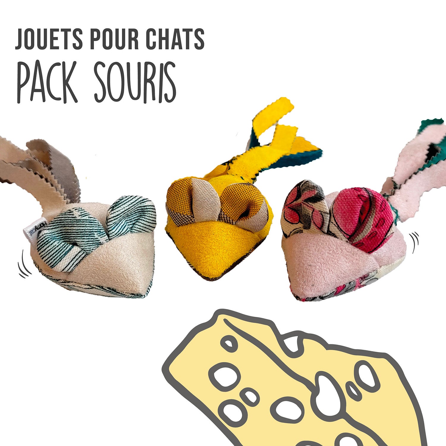Homycat - Pack 3 souris jouet cataire