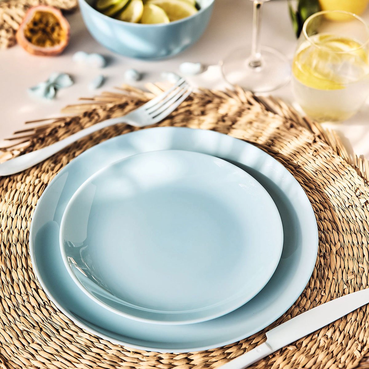 Luminarc Diwali Paradise Lot 6 Assiettes à Dessert 19 Cm – Verre Opale Bleu, Fabriqué En France