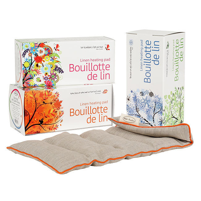 Bouillotte En Graines De Lin + Housse Lavable Coton 13x25 Cm - Neuve, Soulagement Douleurs Naturel