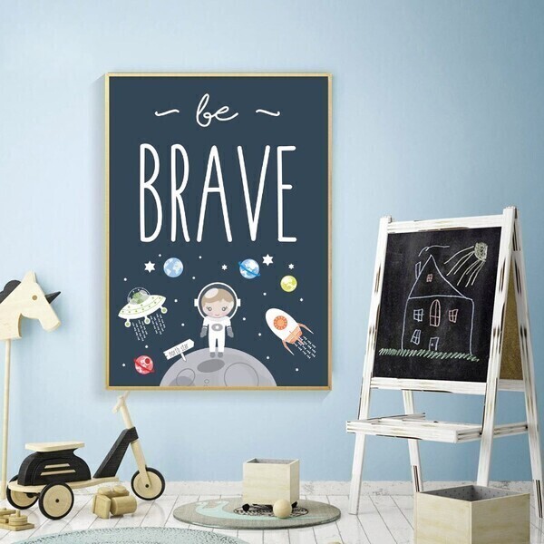 Affiche Poster Déco Murale 30x40 Cm - Motif Enfant Noir Et Blanc Aquarelle - Impression Sur Papier