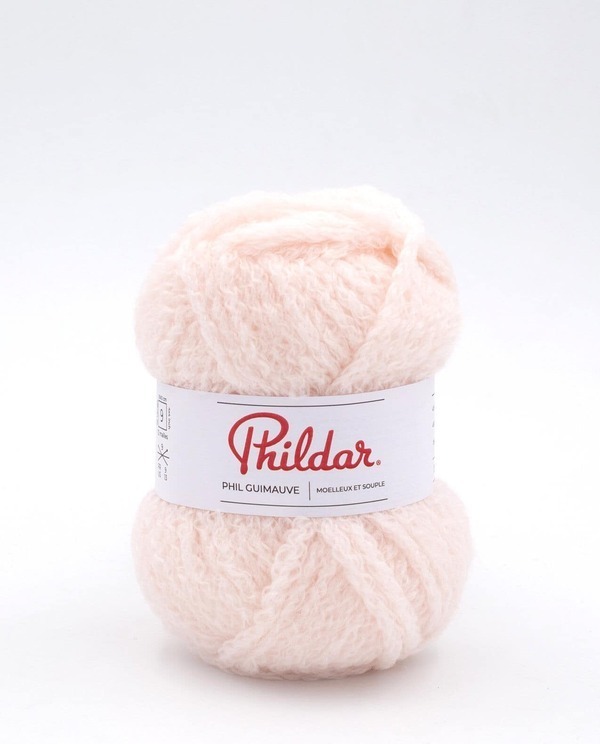 Pelote De Laine Phil Diamant - Couleur Guimauve (rose) - Aiguille 3,5 - 100% Acrylique/polyester - Neuve