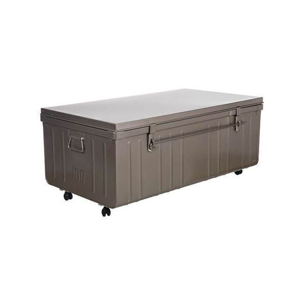 Malle Cantine Acier HERMENT 150L à Roulettes – Bleu Lagon – Occasion France