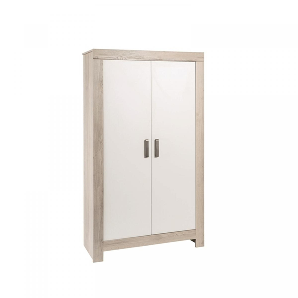 Armoire bébé Halifax 2 portes chêne blanc 189x109x53cm Greenweez