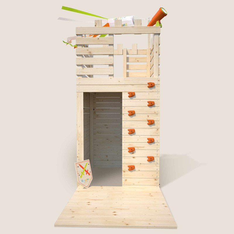 Maisonnette De Jeu Avec Mur D'escalade Bois De Pin Imprégné - Maison De Jeu En Bois - Aire De Jeux Exterieur Jouet Enfant Structure Descalade Toboggan Home Living 83656365