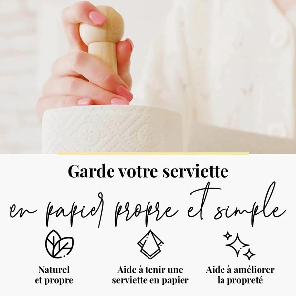 Porte-rouleaux De Sopalin En Bois De Bambou - Support Pour Serviettes Papier De Table - Base Antidérapante - Déco Cuisine/salle De Bain