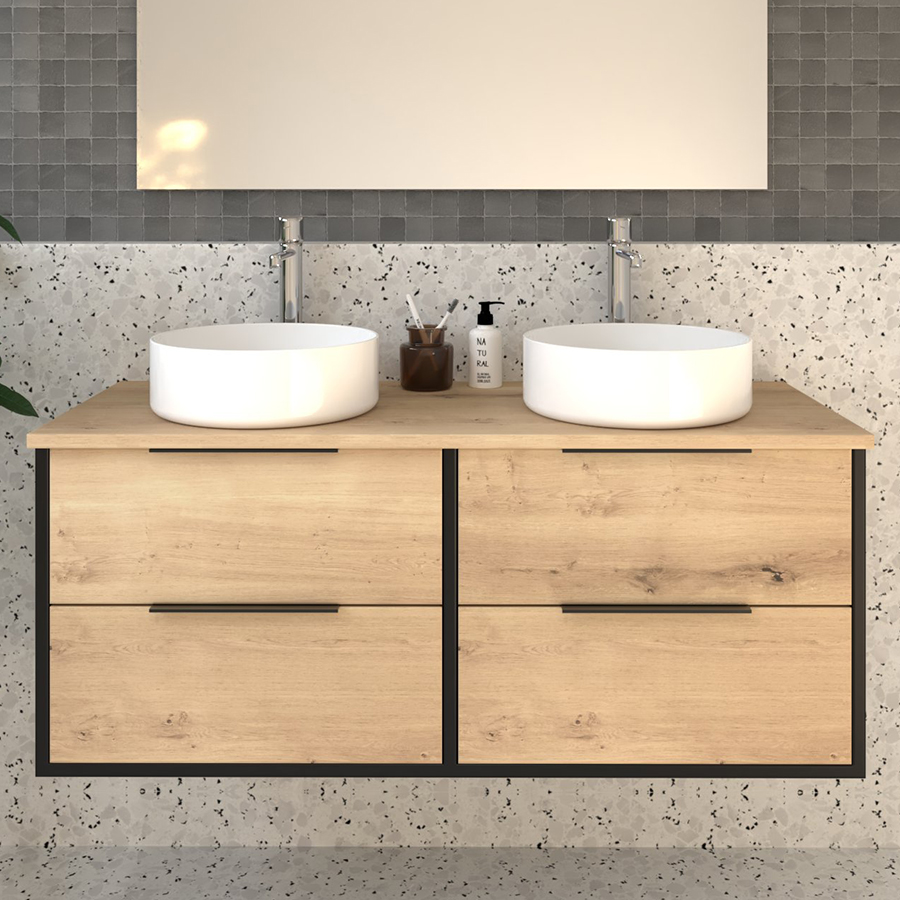 Armoire Salle De Bain Tiano Avec Miroir - Acier Inoxydable, 3 Portes, 45x68x13cm