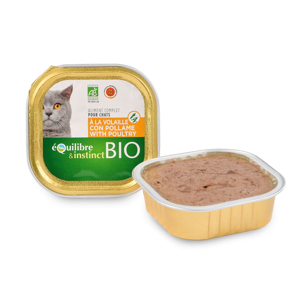 Equilibre & Instinct - Equilibre & Instinct - Pâtées Bio à la Volaille pour Chat 100g