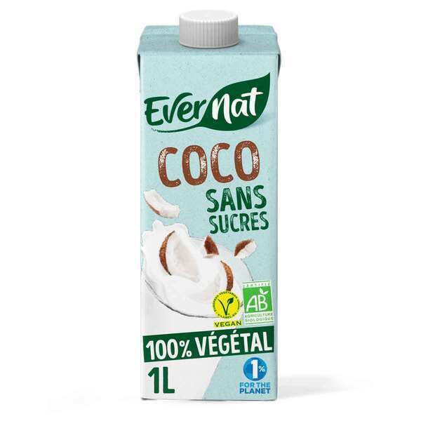 Boisson végétale coco bio sans sucres 1L | Greenweez