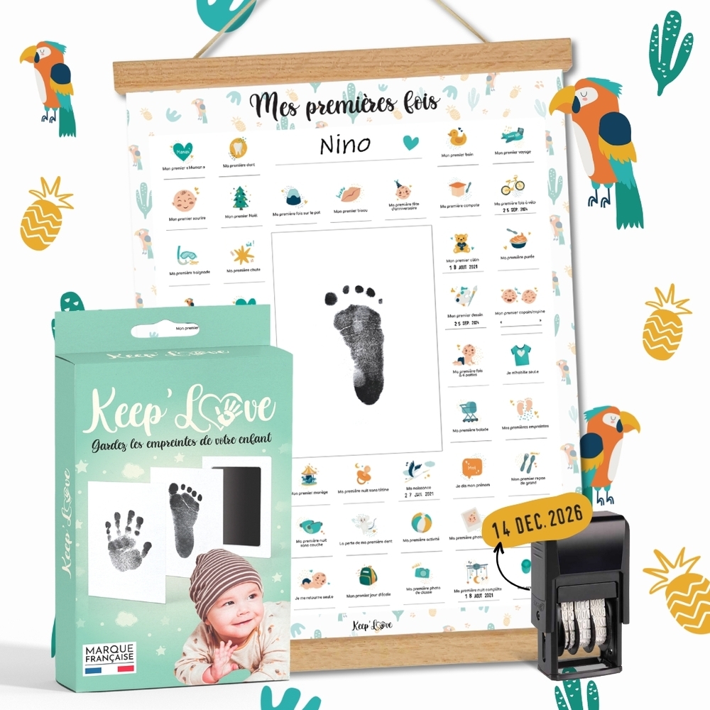 Coffret Cadre Noir “Mes Premières Fois” à tamponner – Thème Perroquet