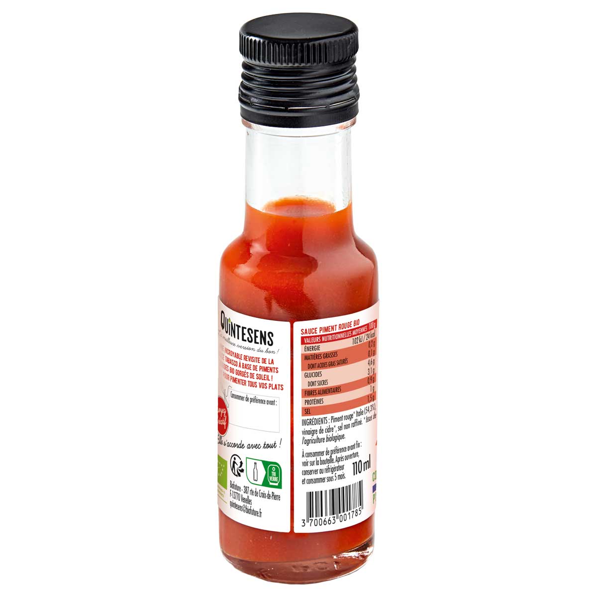 Quintesens L'incroyable sauce au piment rouge bio 110ml | Greenweez