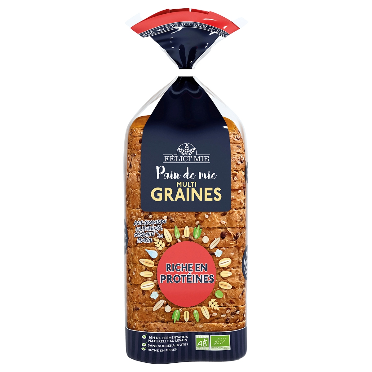 Pain Riche Pain de mie multi-graines riche en protéines bio 400g | Greenweez