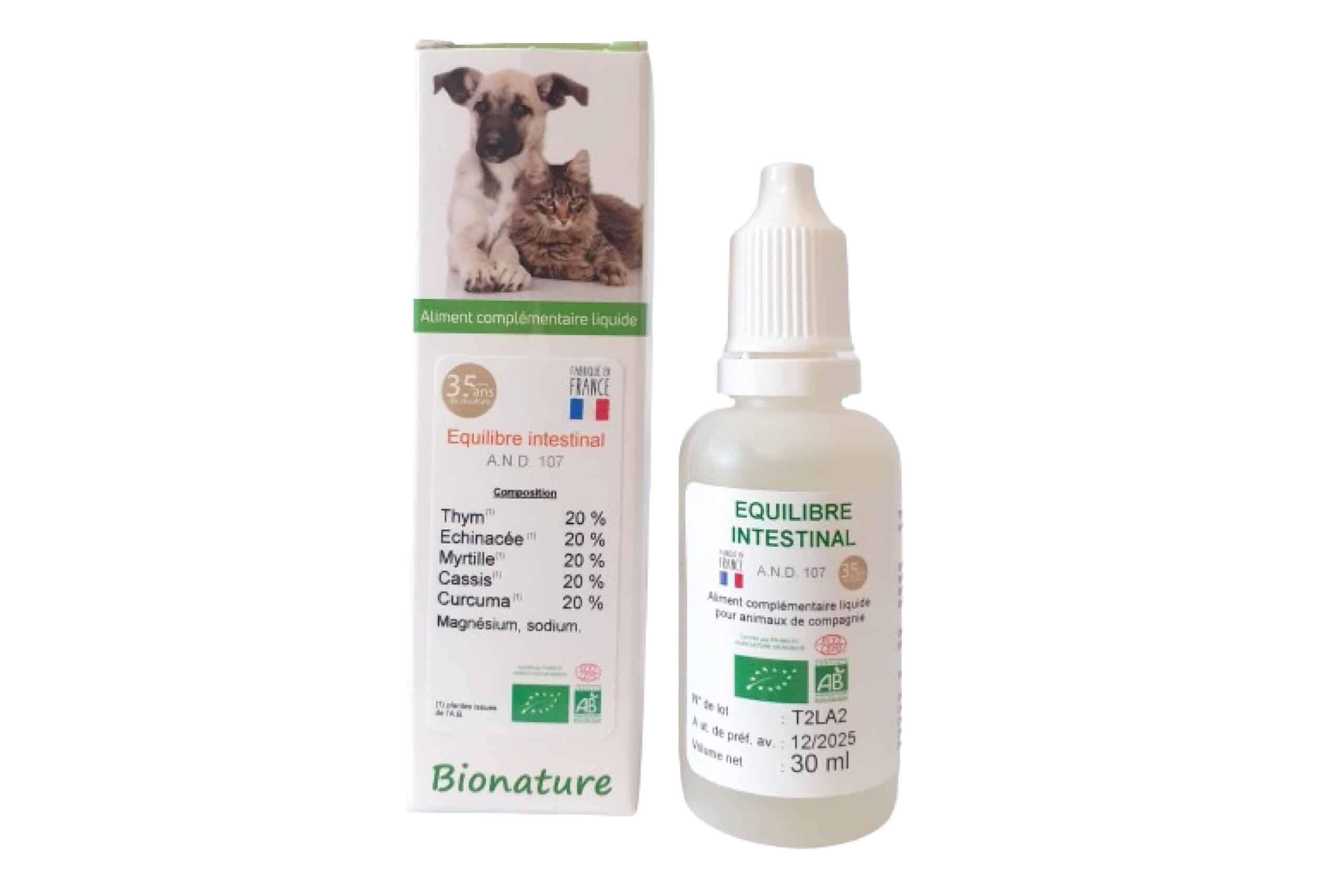 Bionature Santé Animale - A.N.D. 107 Equilibre intestinal Bio flacon 30 ml