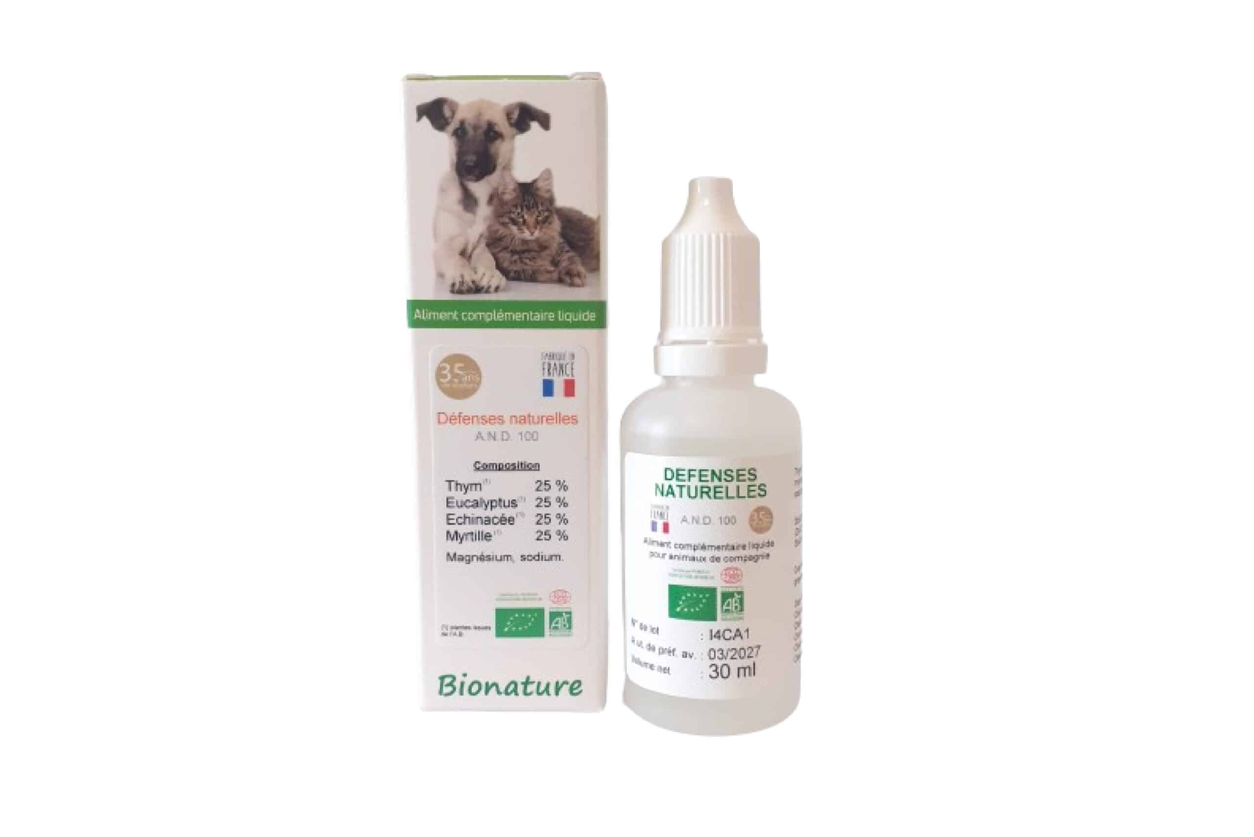 Bionature Santé Animale - A.N.D. 100 Défenses naturelles Bio flacon 30 ml