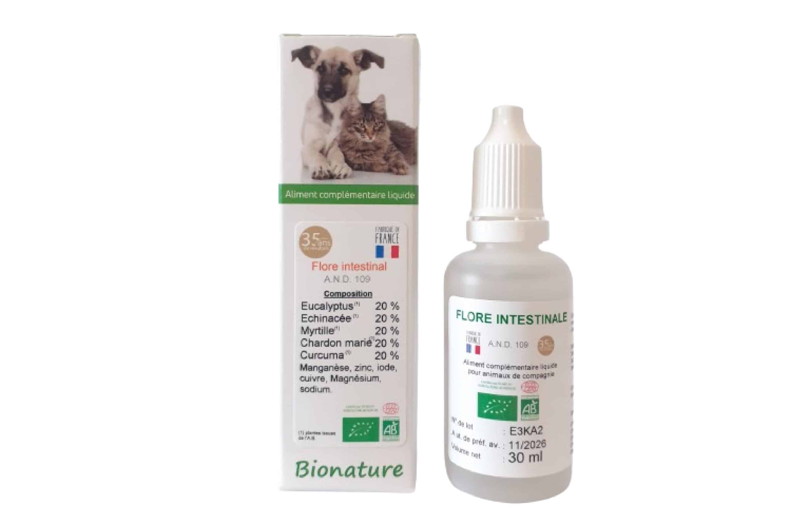 Bionature Santé Animale - A.N.D. 109 Flore intestinale Bio flacon 30 ml