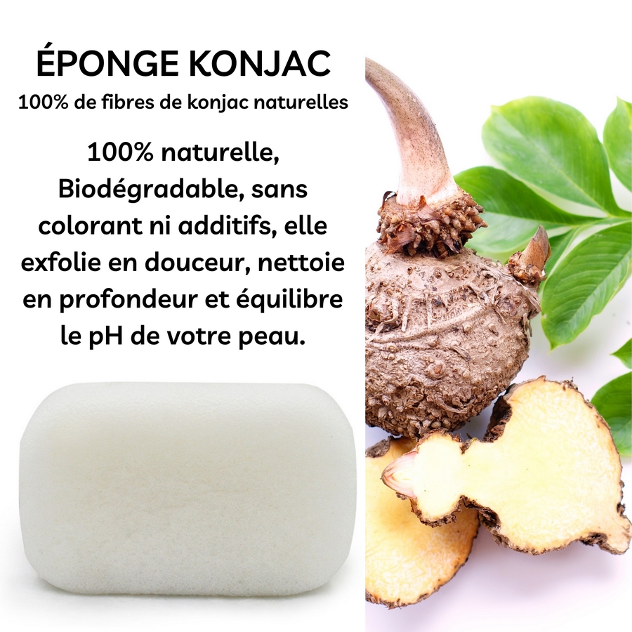 Éponge Konjac 100% Naturelle Pour Le Visage - Tous Types De Peau, Nettoyage Doux, Envoi Suivi